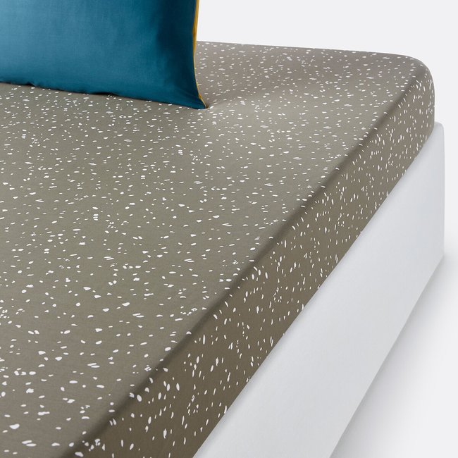 Drap-housse coton, Hilda kaki LA REDOUTE INTERIEURS