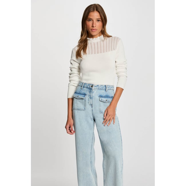 Pull col montant blanc <span itemprop=