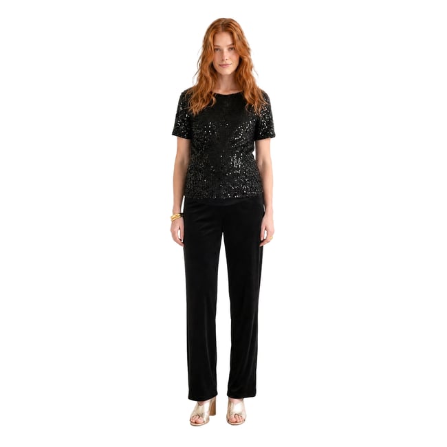 Combinaison de grossesse sequin noir <span itemprop=