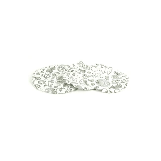 Couvercle en tissu reutilisable x3 blanc <span itemprop=