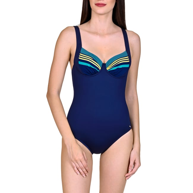 Maillot de bain 1 piièce armaturé Dominica bleu <span itemprop=