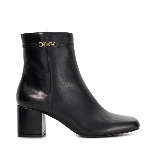 Bottines en cuir à talon carré - OAKLEE black-leather <span itemprop=