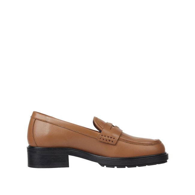 Mocassins cuir marron <span itemprop=
