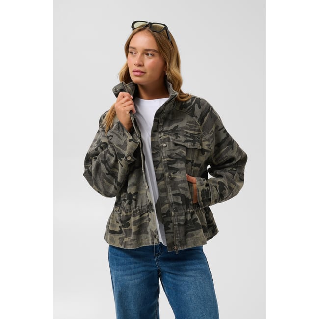 Manteau gris beige geyr/beige camouflage print <span itemprop=