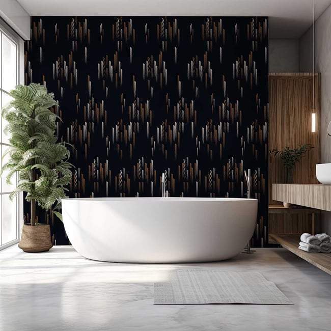 Papier peint, design block Couleur noir <span itemprop=