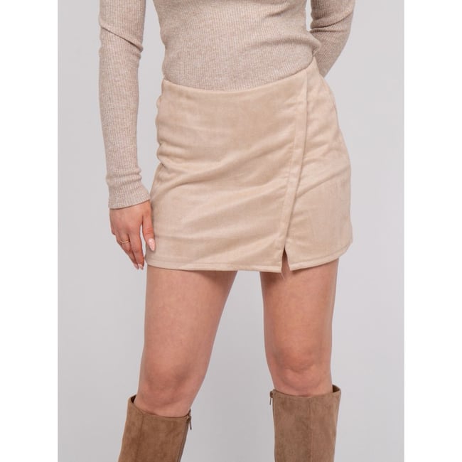 Jupe-short Suédine Effet Portefeuille Xolana - DONA LISA