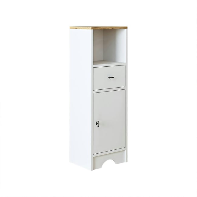 Colonne salle de bains blanche 1 porte 1 tiroir LUA Couleur blanc <span itemprop=