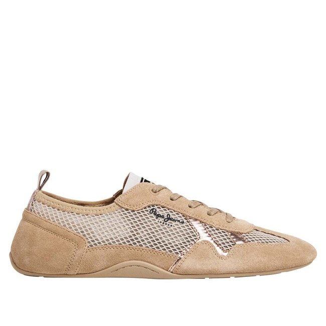 Baskets Avec Détails En Daim beige béton <span itemprop=
