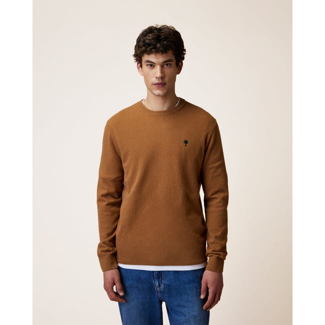 Pull en maille camel <span itemprop=