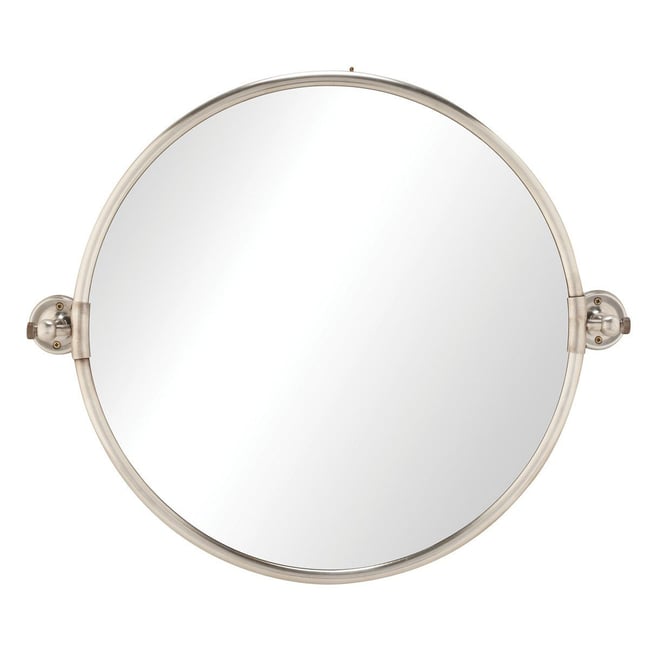 Miroir mural pivotant en laiton Couleur argent <span itemprop=