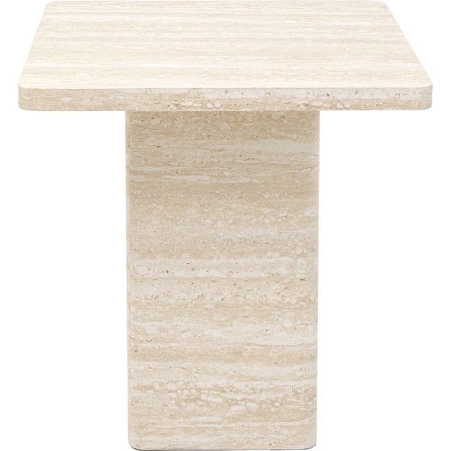 Table d'appoint carrée imitation pierre, TRAVERTINO Couleur beige <span itemprop=