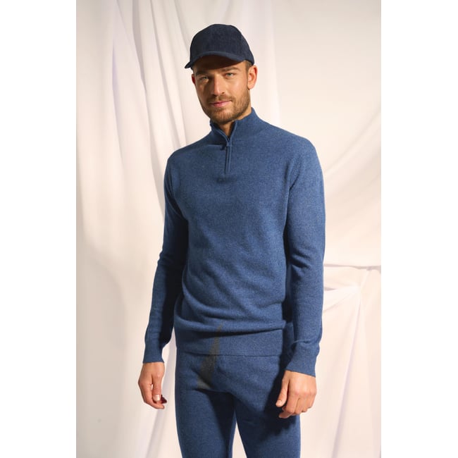 Pull Camionneur Ocean Chiné Bradley bleu foncé chiné <span itemprop=