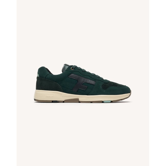 Baskets running en velours côtelé vert foncé <span itemprop=