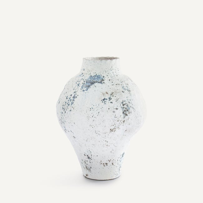 Vase en céramique aspect vieilli, Sylor Couleur blanc <span itemprop=