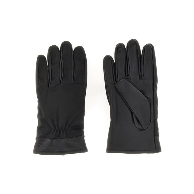 Gants En Cuir Véritable noir <span itemprop=