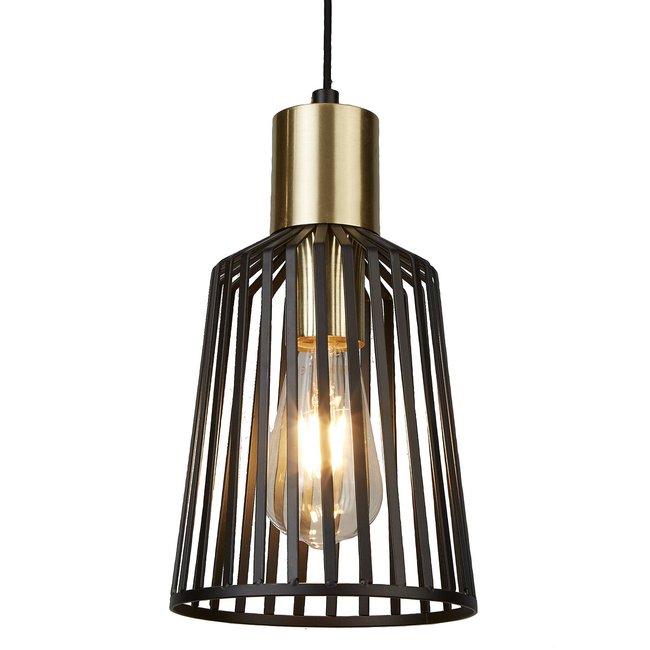 Anton Small Cage Pendant Ceiling Light, black, SO'HOME