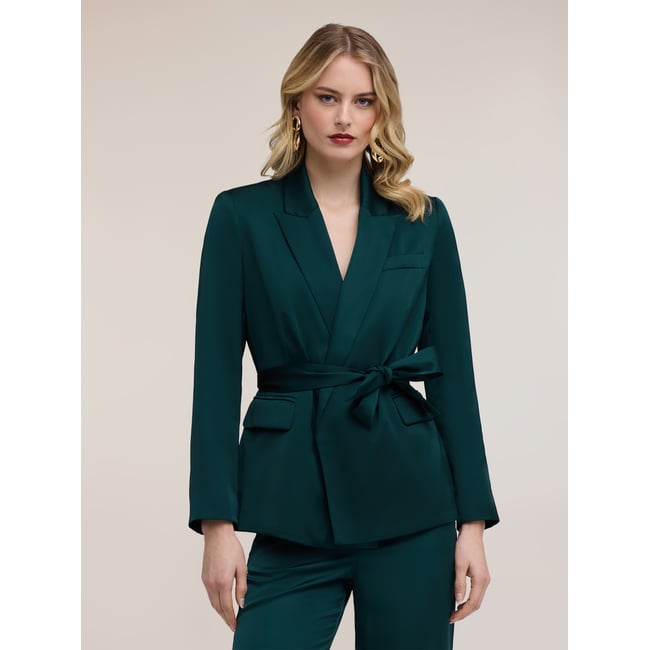 Veste avec ceinture vert <span itemprop=