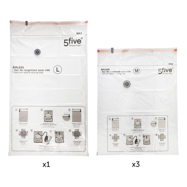 Lot de 4 sacs compresseurs LAIRLESS Couleur transparent <span itemprop=