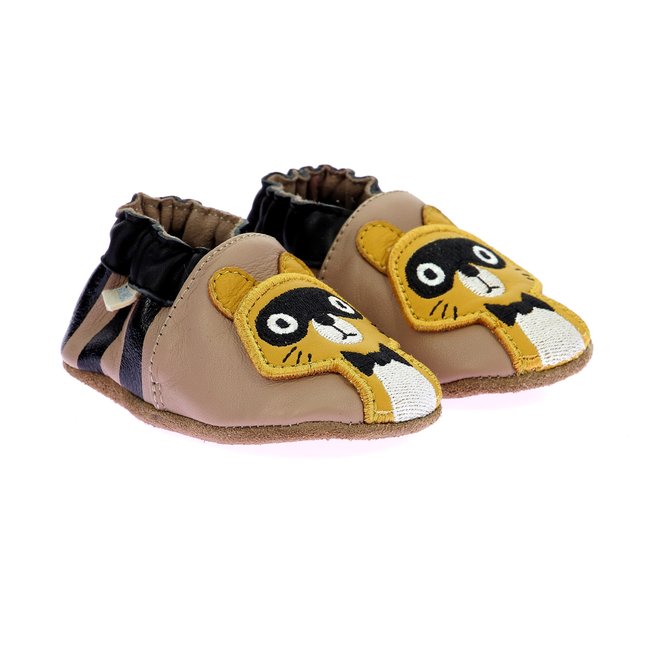Chaussons Cuir RAYCOON marron <span itemprop=