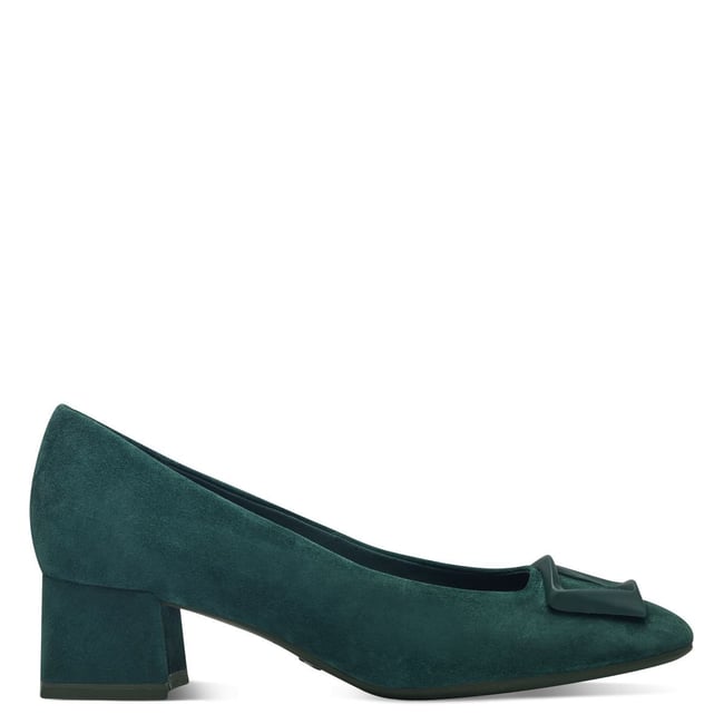 Escarpin en cuir daim vert <span itemprop=