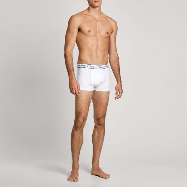 Lot De 3 Boxers En Coton Extensible blanc <span itemprop=
