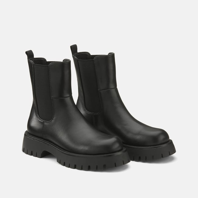Boots Chelsea à semelle crantée noir LA REDOUTE COLLECTIONS