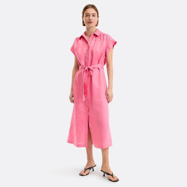 Sukienka lniana z krótkim rękawem Heloïse Signature - LA REDOUTE COLLECTIONS