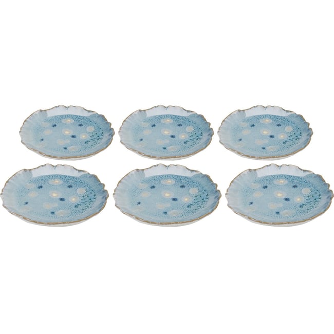 Lot de 6 assiettes à dessert, MINA Couleur bleu <span itemprop=