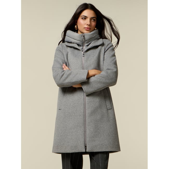 Manteau avec inserts gris <span itemprop=