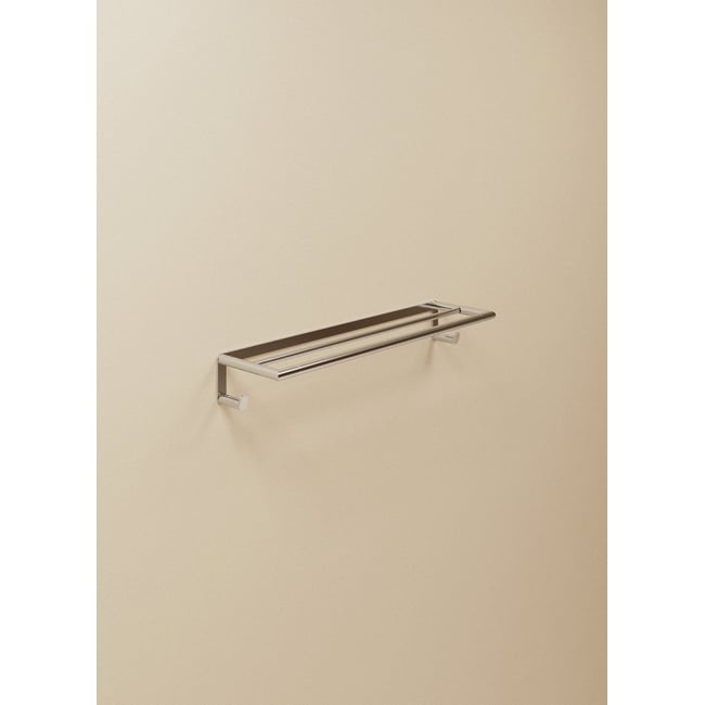 Porte Serviette Double Avec Patères mural  MICRA Couleur chrome <span itemprop=