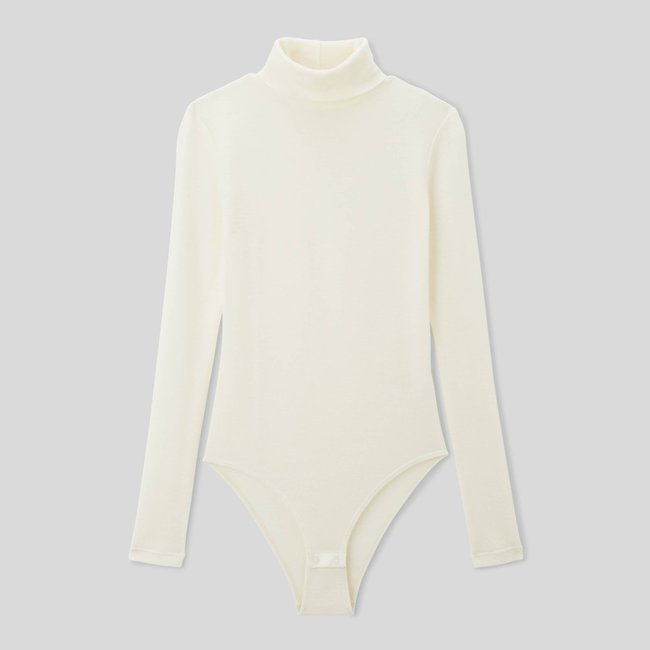Body col roulé manches longues en laine mérinos - MONOPRIX