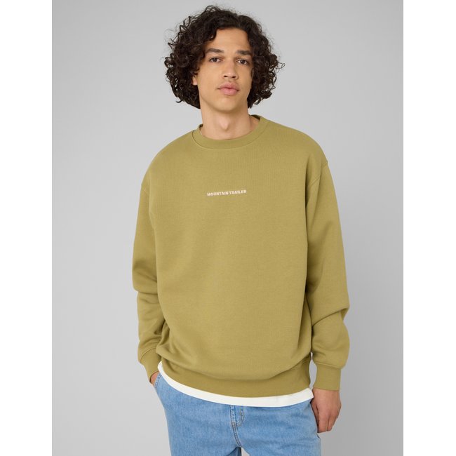 Sweat message brodé vert clair <span itemprop=