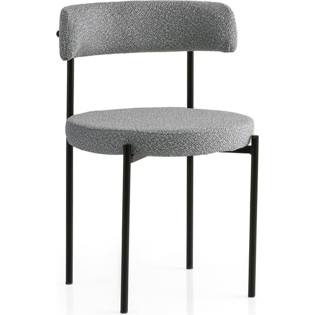Chaise tapissée collection IMPEALLY Couleur gris foncé et noir <span itemprop=