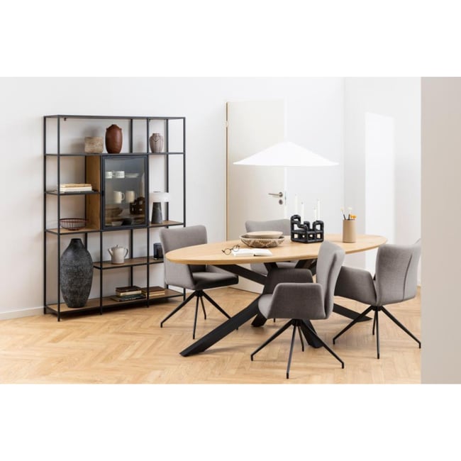 Fauteuils de salle à manger pivotants en tissu (lot de 2) - LARA - HELLIN, DEPUIS 1862