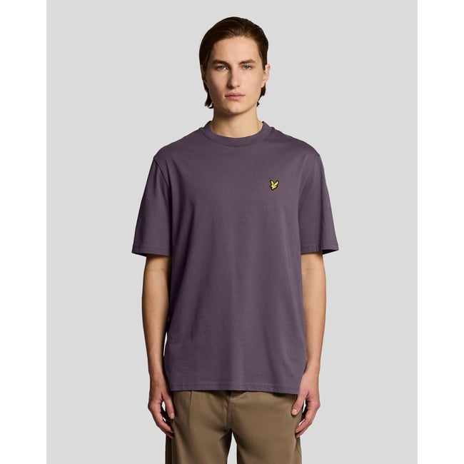 T-shirt ample en coton col rond grise pierre <span itemprop=