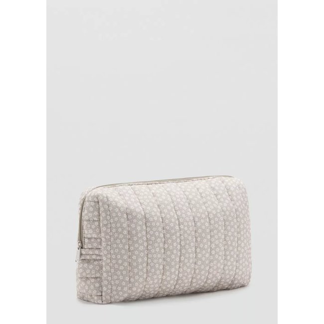 Trousse de toilette imprimée en coton marron moyen <span itemprop=