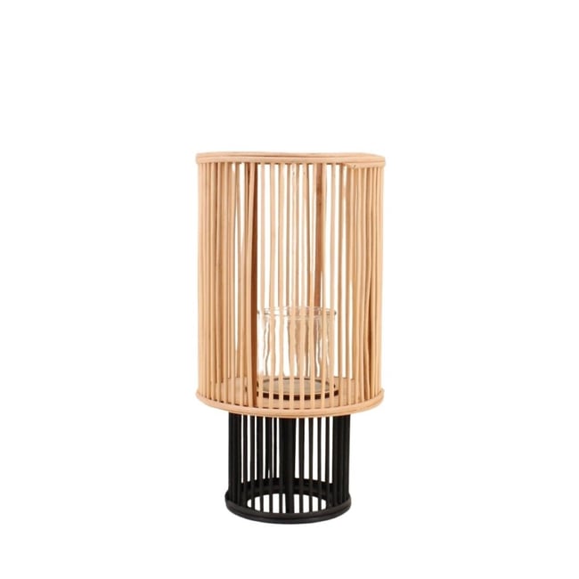 Lanterne ronde en bambou 44x23cm Couleur naturel <span itemprop=