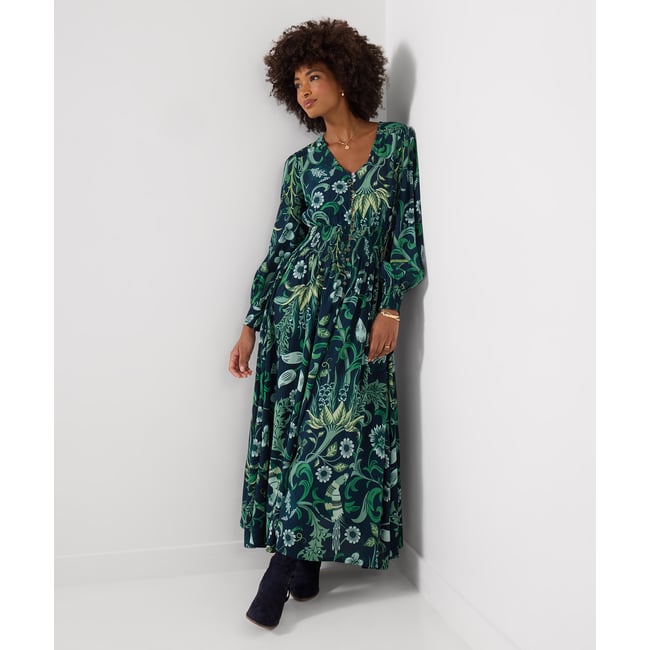 Robe Longue à Manches Longues Florence vert <span itemprop=