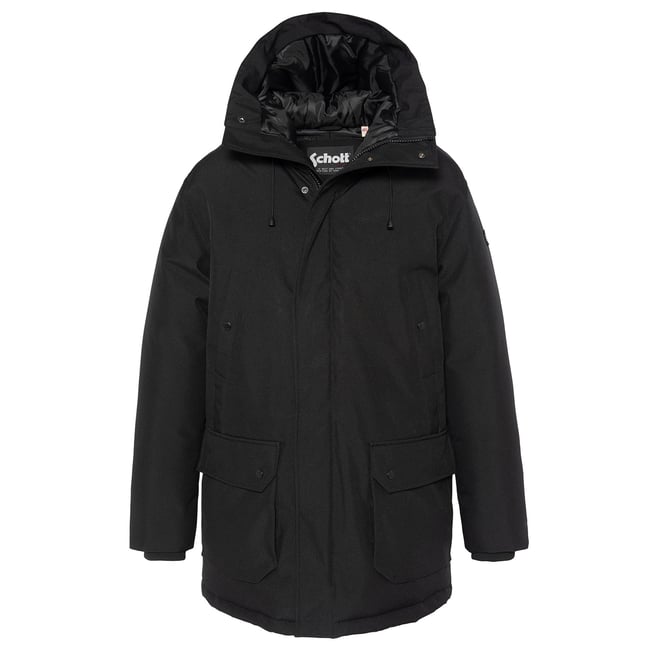 Parka noire à capuche noir <span itemprop=