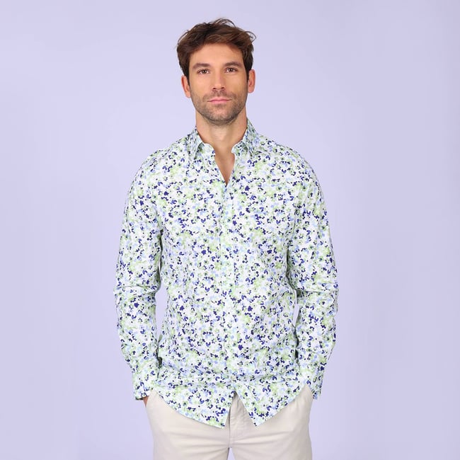 Chemise cintrée kaki <span itemprop=