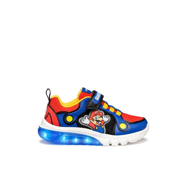Sneakers traspiranti con LED Ciberdron x Supermario blu royal GEOX