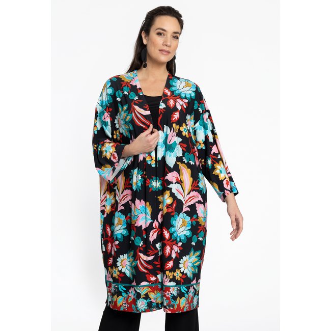 Kimono imprimé / imprimée noir <span itemprop=
