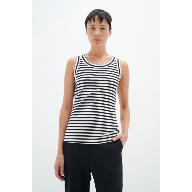 Jersey sans-manches blanc/noir rayures whisper white/midnight magic <span itemprop=