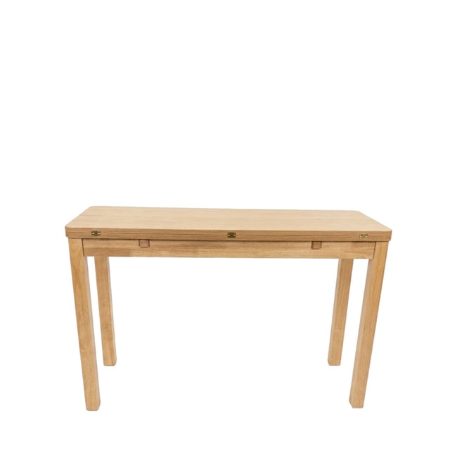 Table à manger extensible 2 à 4 personnes en bois 120x45-90cm- SHELDON Couleur bois clair <span itemprop=