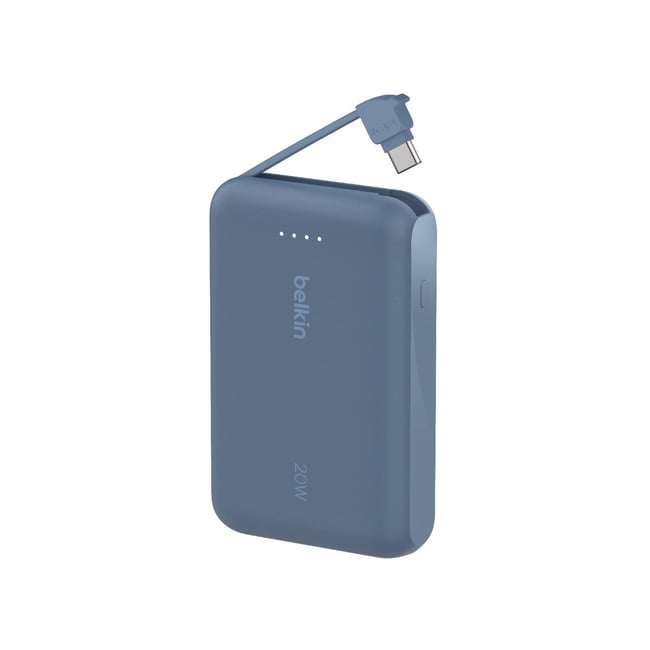 Batterie externe 10000 mAh avec cable USB-C intégre bleu - BELKIN