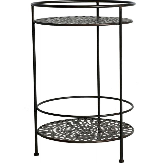 Table basse en fer, ronde, Ivrea Couleur noir <span itemprop=
