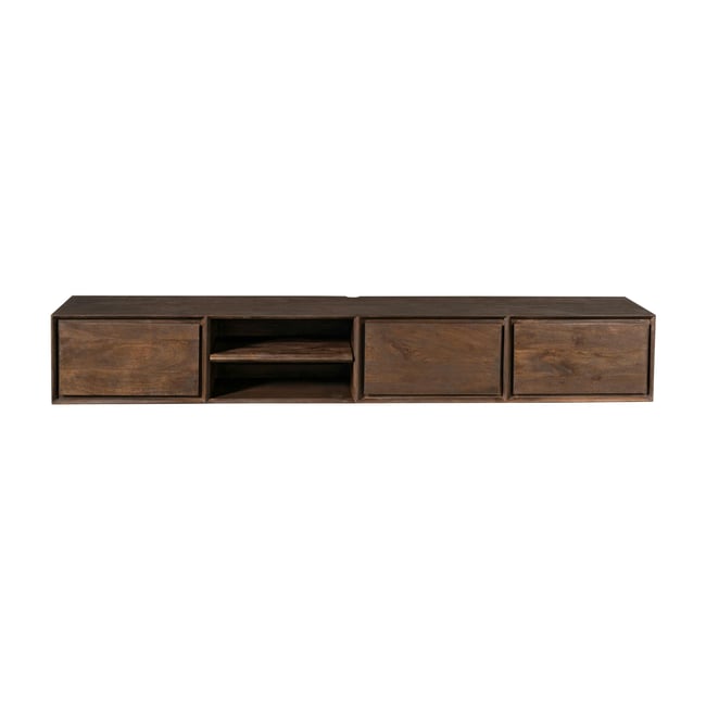 Meuble TV mural 280 cm en bois, 3 tiroirs AERA - PIER IMPORT