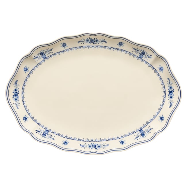 Grand Plat Ovale Vila Couleur beige-blue <span itemprop=