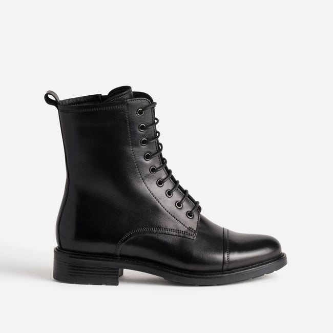 Boots en cuir LEONORE noir <span itemprop=