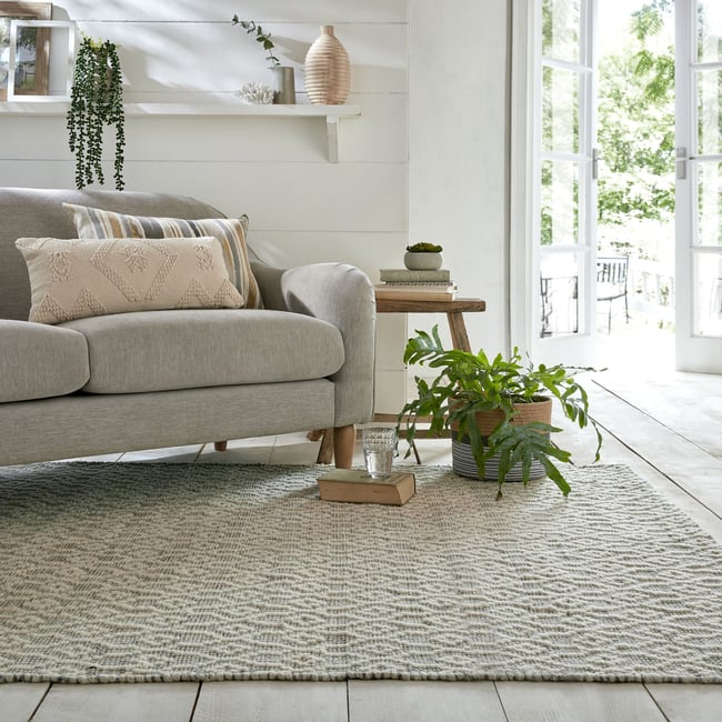 Tapis en laine DREAM Couleur gris/ivoire <span itemprop=